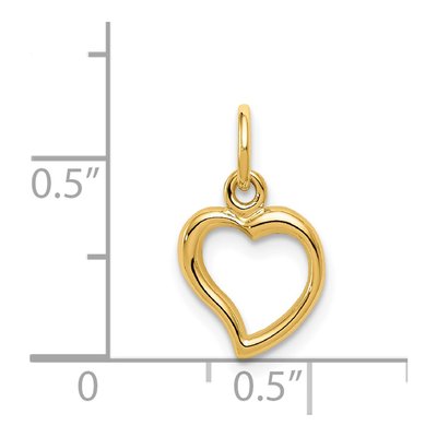 14K Yellow Gold Curved Heart for Kids Pendant – view 5