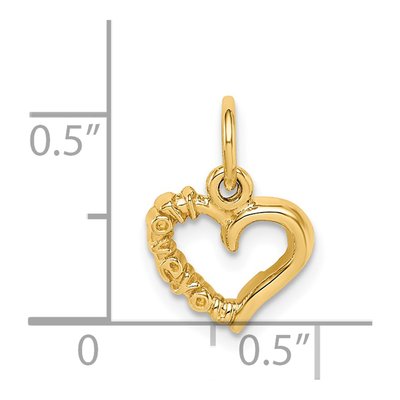 14K Yellow Gold I LOVE YOU Heart Pendant – view 4