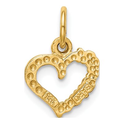 14K Yellow Gold I LOVE YOU Heart Pendant – view 5