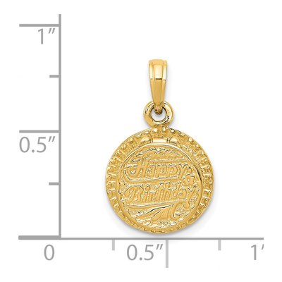 14K Yellow Gold 3-D Birthday Cake Pendant – view 6