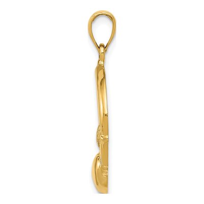 14K Yellow Gold Claddagh Pendant – view 3