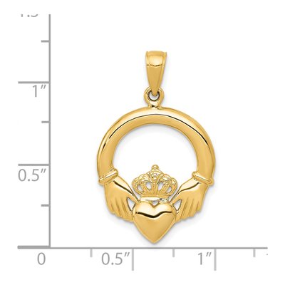 14K Yellow Gold Claddagh Pendant – view 5