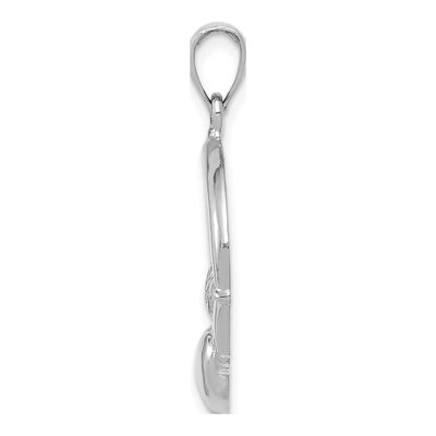 14K White Gold Claddagh Pendant – view 3