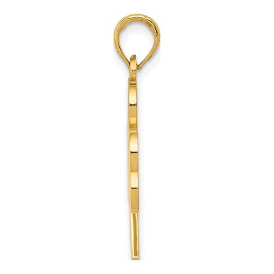 14K Yellow Gold Green Enameled Shamrock Pendant – view 3