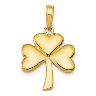 14K Yellow Gold Shamrock Pendant
