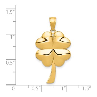 14K Yellow Gold 4-Leaf Clover Pendant – view 5