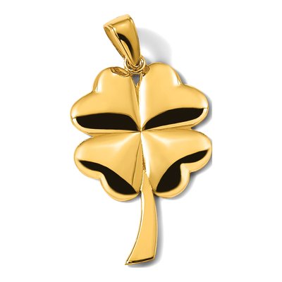 14K Yellow Gold 4-Leaf Clover Pendant – view 6