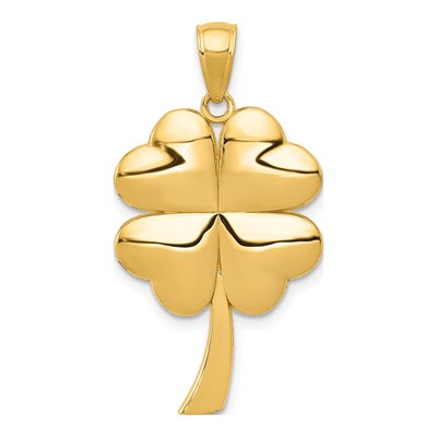 14K Yellow Gold 4-Leaf Clover Pendant