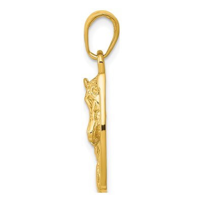 14K Yellow Gold Horse Head Horseshoe Pendant – view 3