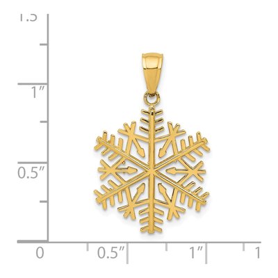 14K Yellow Gold Snowflake Pendant – view 6