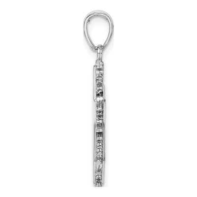 14K White Gold Snowflake Pendant – view 3