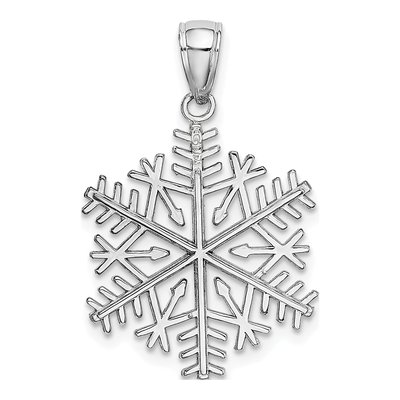 14K White Gold Snowflake Pendant – view 4