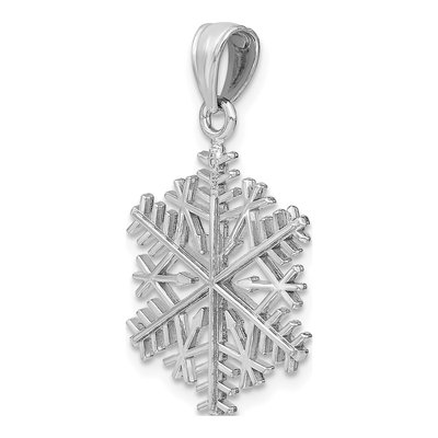 14K White Gold Snowflake Pendant – view 5