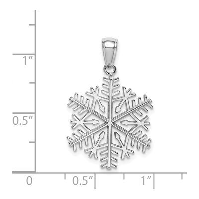 14K White Gold Snowflake Pendant – view 6