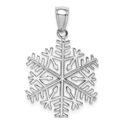 14K White Gold Snowflake Pendant