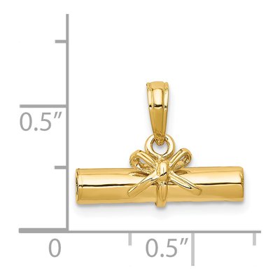 14K Yellow Gold 3-D Diploma Pendant – view 5