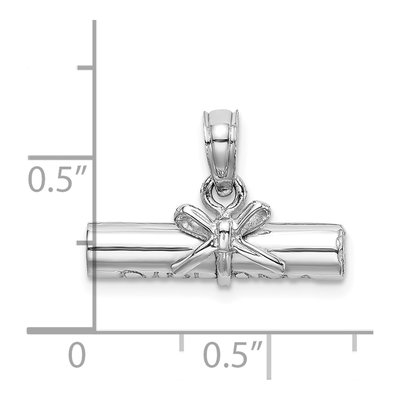 14K White Gold 3D Diploma Pendant – view 4
