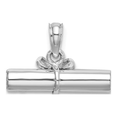14K White Gold 3D Diploma Pendant – view 5