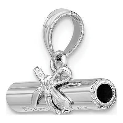 14K White Gold 3D Diploma Pendant – view 6