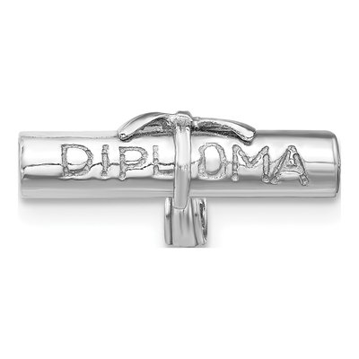 14K White Gold 3D Diploma Pendant – view 7