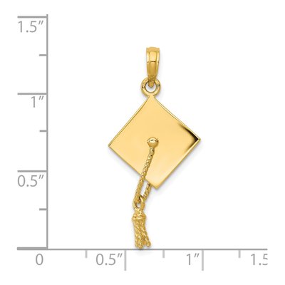 14K Yellow Gold Graduation Cap Pendant – view 6