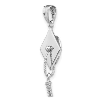 14K White Gold Graduation Cap Charm – view 5