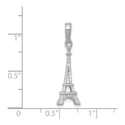 14K White Gold 3D Eiffel Tower Pendant – view 5