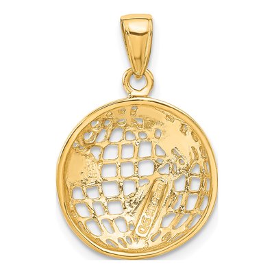 14K Yellow Gold Cut-Out Globe Pendant – view 4