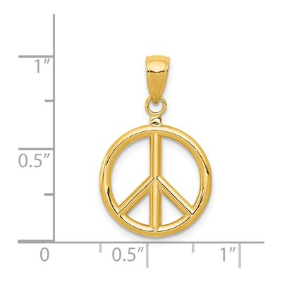 14K Yellow Gold 3-D Peace Sign Pendant – view 5
