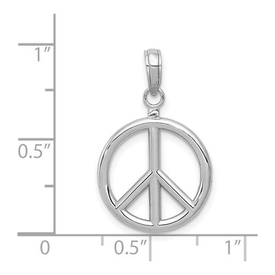 14K White Gold 3D Peace Sign Pendant – view 5