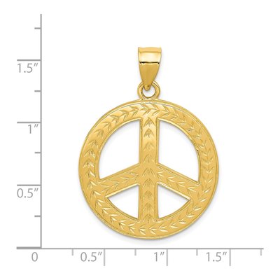 14K Yellow Gold Peace Sign Pendant – view 5