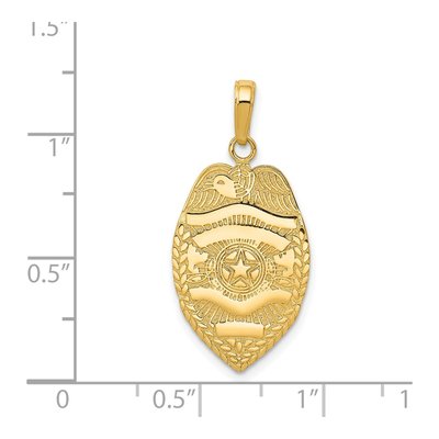 14K Yellow Gold Police Badge Pendant – view 5