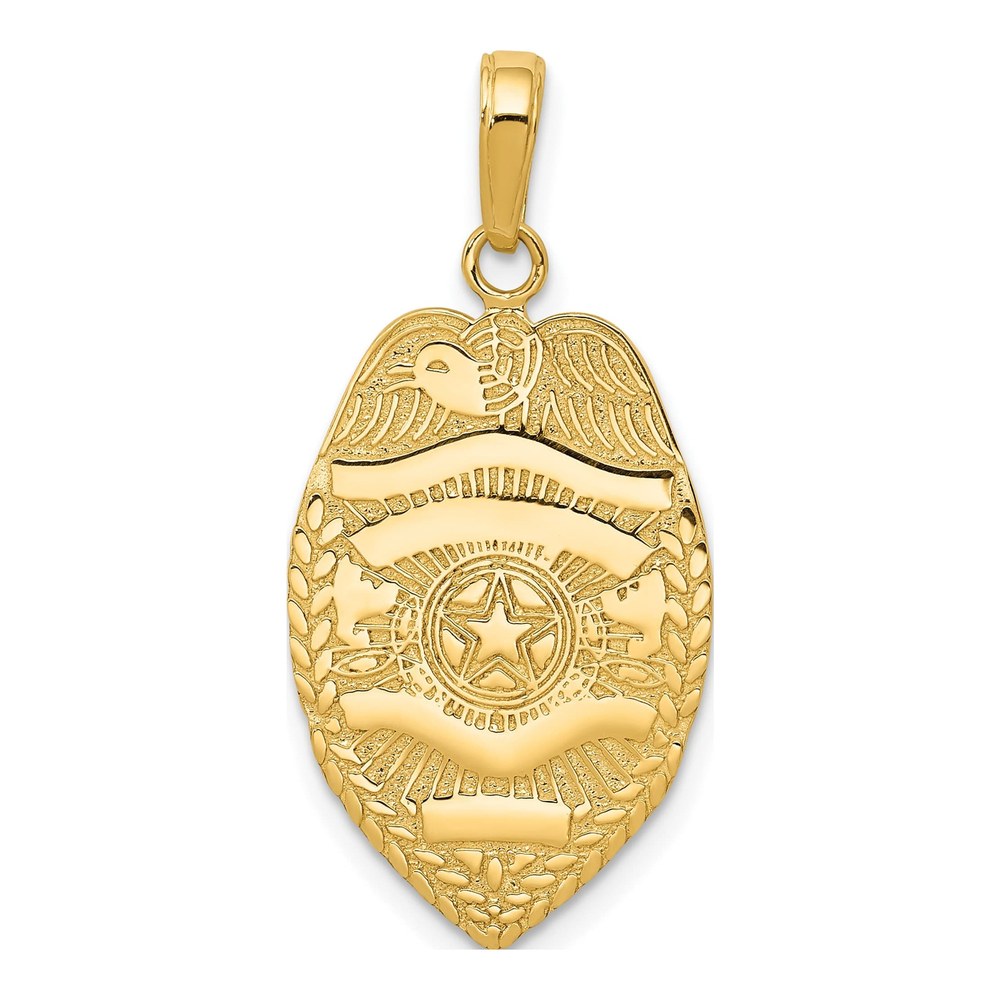 14K Yellow Gold Police Badge Pendant