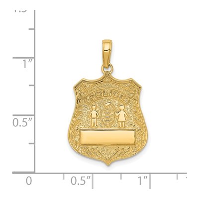 14K Yellow Gold Police Badge Pendant – view 5