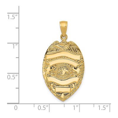14K Yellow Gold Large Badge Pendant – view 5