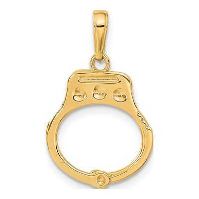 14K Yellow Gold Handcuffs Pendant – view 4