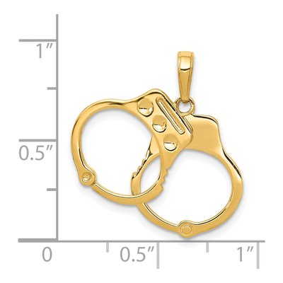 14K Yellow Gold Handcuffs Pendant – view 5