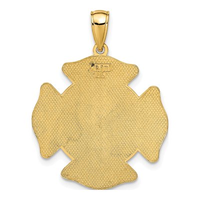 14K Yellow Gold St Florian Badge Pendant – view 4