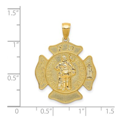 14K Yellow Gold St Florian Badge Pendant – view 5