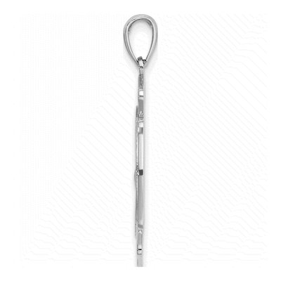 14K White Gold St Florian Firefighter Badge Pendant – view 3