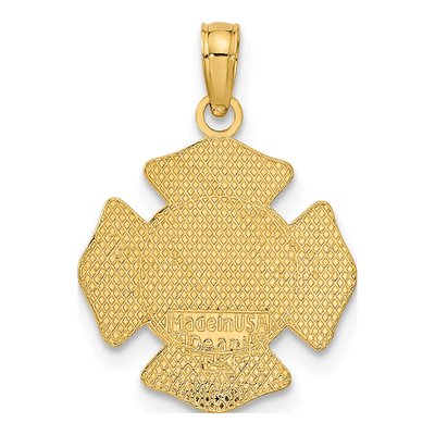 14K Yellow Gold St Florian Fire Badge Pendant – view 4