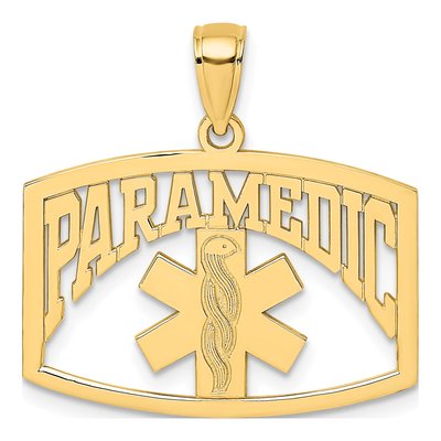 14K Yellow Gold Cut-Out Paramedic Charm