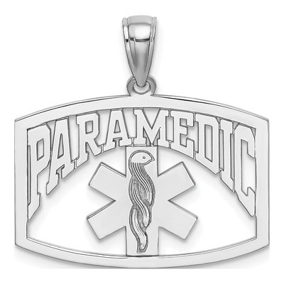 14K White Gold Paramedic Pendant