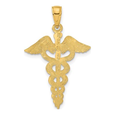 14K Yellow Gold Caduceus Pendant – view 4