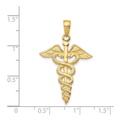 14K Yellow Gold Caduceus Pendant – view 5