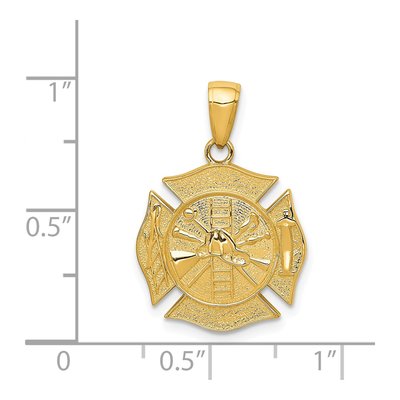 14K Yellow Gold Fire Department Shield Pendant – view 5