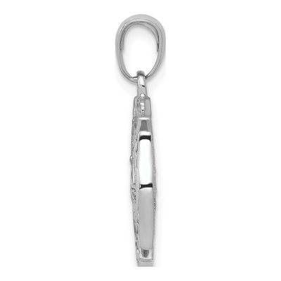 14K White Gold Fire Department Shield Pendant – view 3