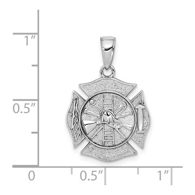 14K White Gold Fire Department Shield Pendant – view 6