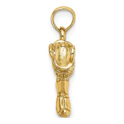 14K Yellow Gold 3-D Firefighter Boot Charm – view 3
