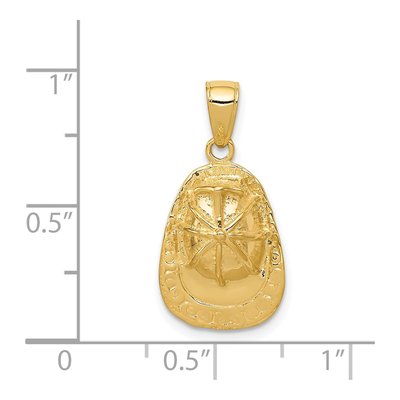 14K Yellow Gold 3-D Firefighter Helmet Pendant – view 5